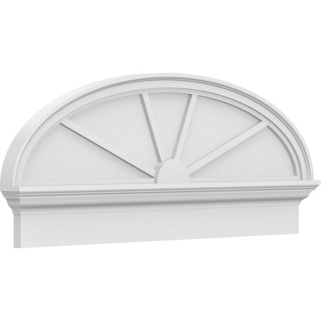 Ekena Millwork Elliptical 4 Spoke Architectural Grade PVC Combination Pediment, 42"W x 17-3/8"H x 2-3/4"P PEDPC042X175ELL04